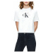 Calvin Klein Calvin Klein dámské bílé tričko MONOGRAM MODERN STRAIGHT CROP