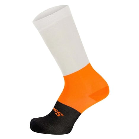 SANTINI Cyklistické ponožky klasické - BENGAL - černá/oranžová/bílá