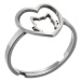 STYLE4 Prsten s nastavitelnou velikostí - kočka a srdce, stříbrná ocel