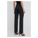Kalhoty Versace Jeans Couture dámské, černá barva, jednoduché, high waist, 76HAA111 N0335