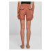 Ladies High Waist Cargo Shorts - terracotta