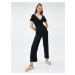 Koton Wide Leg Jumpsuit V-Neck Short Sleeves