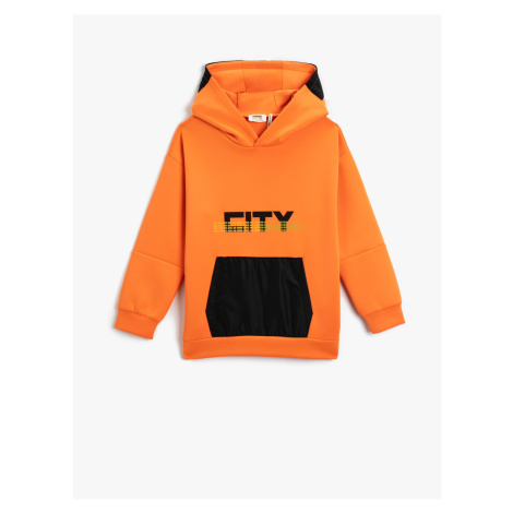 Koton Hooded Color Block Sweatshirt