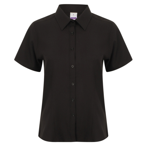Henbury Dámská košile s krátkým rukávem H596 Black