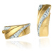GEMMAX Jewelry Zlaté dámské náušnice - diamantový brus, žluto-bílé zlato GLECN-22561