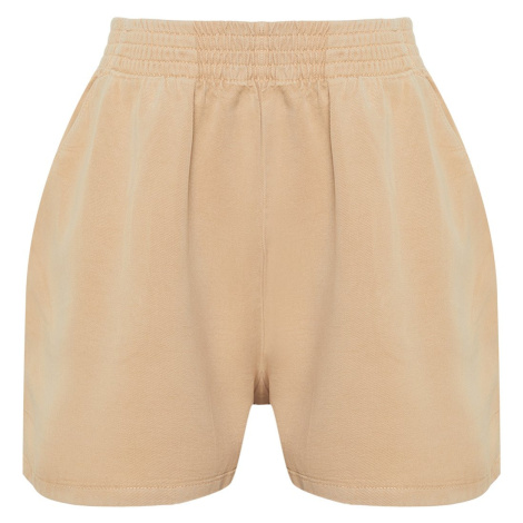 Trendyol Beige More Sustainable Tencelli Elastic Waist Denim Shorts & Bermuda