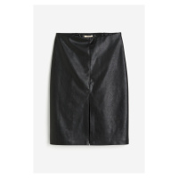 H & M - Pouzdrová sukně s povrchovou vrstvou - černá
