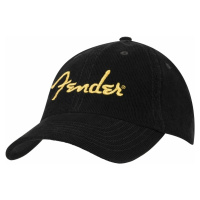 Fender Kšiltovka Gold Spaghetti Logo Corduroy Baseball Hat Black
