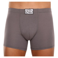 3PACK pánské boxerky Styx long klasická guma tmavě šedé (3F1063)