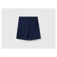 Benetton, Slim Fit Micro Patterned Bermudas