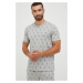 Bavlněné pyžamové tričko Polo Ralph Lauren šedá barva