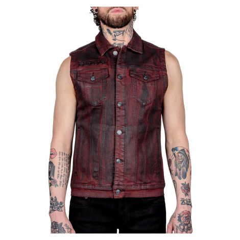 vesta pánská WORNSTAR - Idolmaker Coated Denim - Crimson