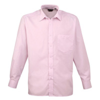 Premier Workwear Pánská košile s dlouhým rukávem PR200 Pink -ca. Pantone 1895