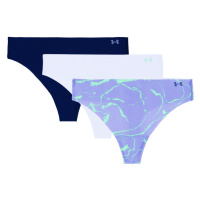 Pure Stretch Printed No Show Thong 3 Pack | Starlight/Celeste/Midnight Navy
