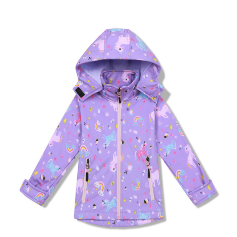 Dívčí softshellová bunda, zateplená KUGO HB8630, fialková Barva: Fialková