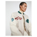 Koton College Jackets Bomber Collar Embroidered Detailed Snap Buttons with Pocket.