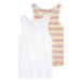 lupilu® Dívčí košilka s BIO bavlnou, 2 kusy (bílá/pruhy)