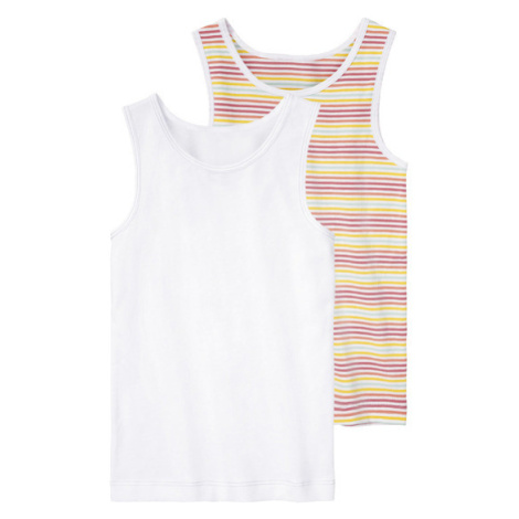 lupilu® Dívčí košilka s BIO bavlnou, 2 kusy (bílá/pruhy)