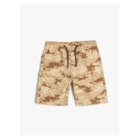 Koton Bermuda Camouflage Shorts with Pocket Tie Waist Cotton