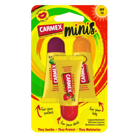 CARMEX Minis Balzámy na rty SPF15 mix 3 ks