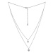 Silvego Dvojitý stříbrný náhrdelník s přívěsky srdce s Brilliance Zirconia MSS165N