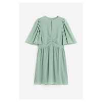 H & M - Šaty's motýlkovým rukávem - zelená