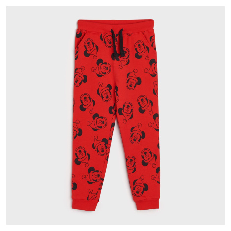 Sinsay - Teplákové kalhoty joggers Mickey Mouse - Červená