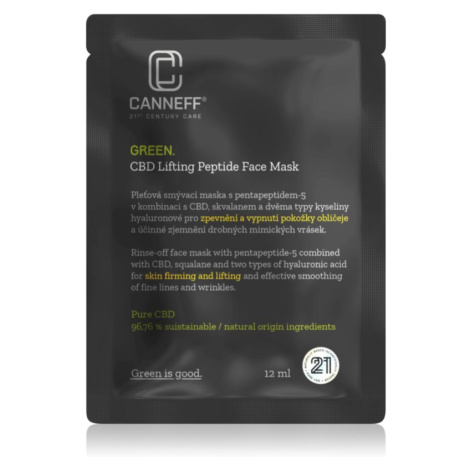 Canneff Green CBD Lifting Peptide Face Mask liftingová a zpevňující maska s peptidy 12 ml