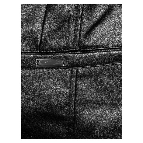 Krátká černá bunda z ekologické kůže J Style (11Z8110) J.STYLE