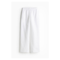 H & M - Kalhoty z lněné směsi - bílá