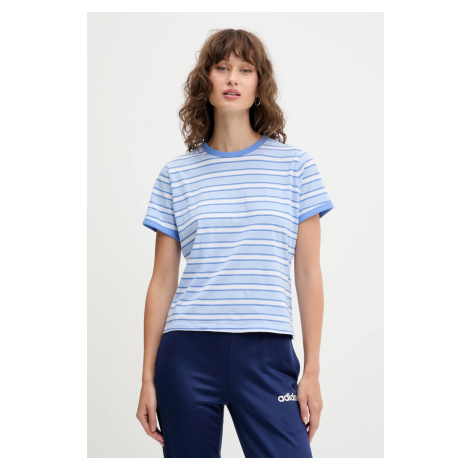 Bavlněné tričko Abercrombie & Fitch dámské, modrá barva, KI139-5523