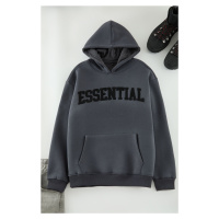 Trendyol Anthracite Oversize/Wide Cut Fleece Inside/Warm Sweatshirt