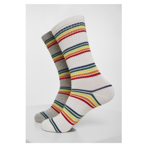 Ponožky Rainbow Stripes 2-Pack šedá/bílá Urban Classics