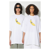 Bavlněné tričko VETEMENTS Banana T-Shirt bílá barva, s potiskem, UE64TR380W