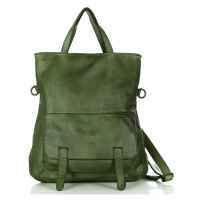 Kožená kabelka - batoh s přední kapsou přírodní kůže
