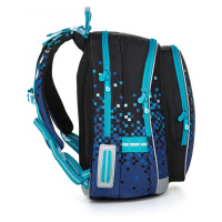 Dvoukomorový modrý školní batoh Topgal MIRA, černo-modrá