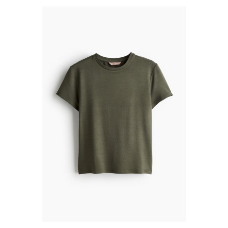 H & M - Přiléhavé tričko - zelená H&M