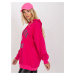 TMAVĚ RŮŽOVÁ DÁMSKÁ OVERSIZE MIKINA S POTISKEM FA-BL-7706.58-FUCHSIA