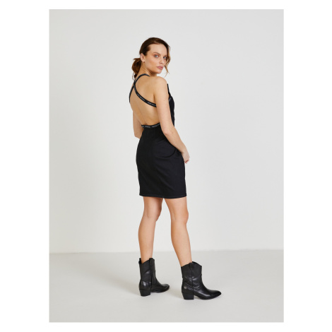 Černé dámské pouzdrové šaty s odhalenými zády Calvin Klein Jeans - Dámské