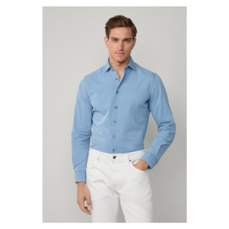 Košile hackett london ess denim light light denim blue