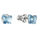 Náušnice bižuterie se Swarovski krystaly modrý motýl 51049.3 aqua