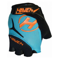 HAVEN Cyklistické rukavice krátkoprsté - DEMO KIDS - modrá/oranžová