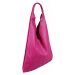 Růžová dámská kožená kabelka Alma Fuxia