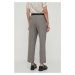 Kalhoty Tommy Hilfiger dámské, šedá barva, jednoduché, high waist, WW0WW40502