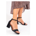 Vinceza Trendy dámské černé sandály na širokém podpatku ruznobarevne