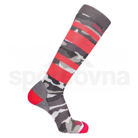 Ponožky Salomon QST BLANK - šedá/červená -41