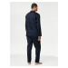 Tmavě modrá pánská puntíkovaná pyžamová souprava Marks & Spencer