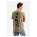 Bavlněné tričko Alpha Industries Backprint zelená barva, s potiskem, 128507.154-green