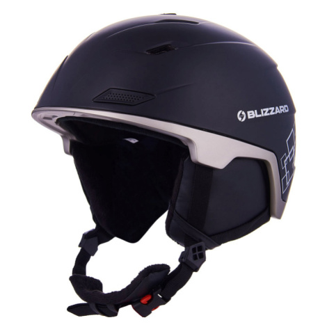 BLIZZARD-Double ski helmet, black matt/gun metal/silver squares Černá 23/24
