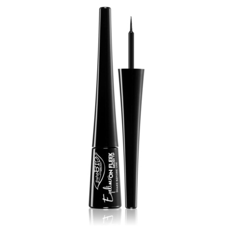 puroBIO Cosmetics On Fleek Brush Tip tekuté oční linky se štětečkem 3 ml